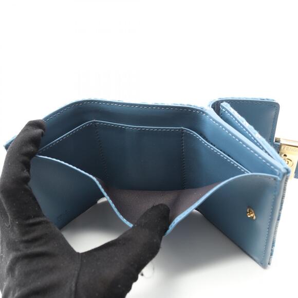 Fendi Baguette Zucca Tri fold Wallet Canvas Blue - Picture 6 of 6